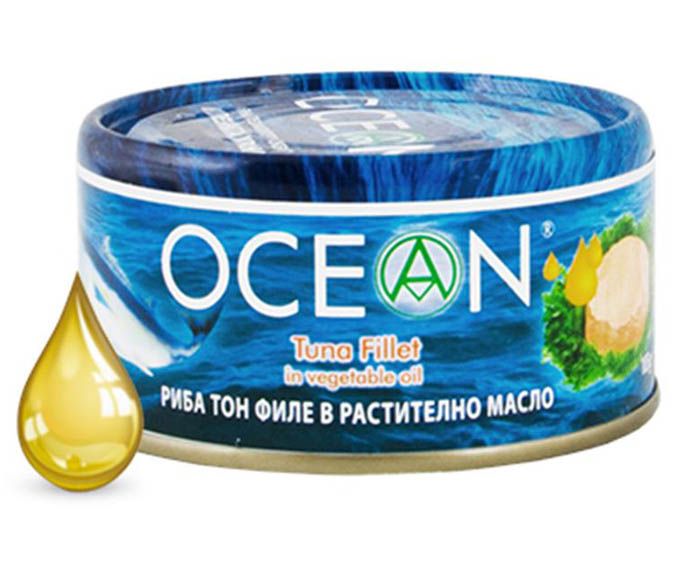Консерва Риба тон филе Ocean в растително масло 185 г
