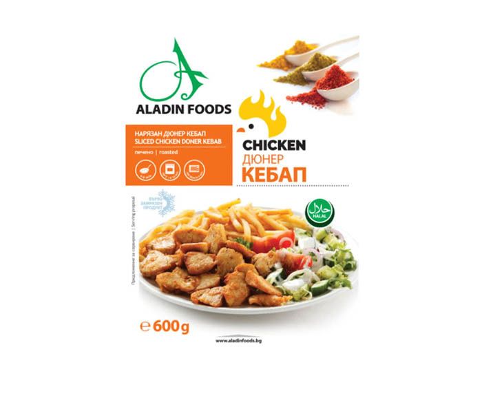 Пилешки Дюнер Кебап Aladin Foods - Нарязан, Замразен 600 г