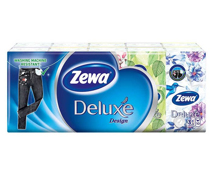 Носни кърпички Zewa Deluxe Design 3 пл 10 бр