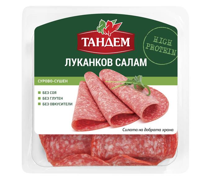 Сурово-сушен луканков салам Тандем слайс 100г S