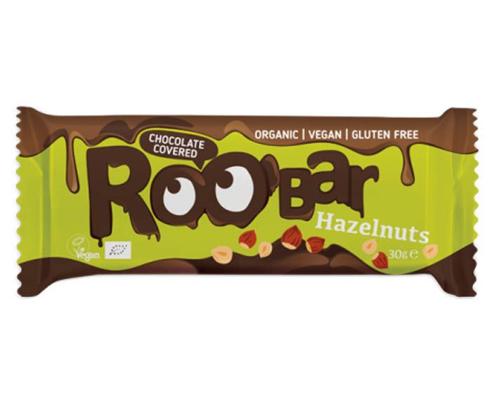 Десертен Блок с Лешници Покрит с Шоколад Roo`Bar 30 г