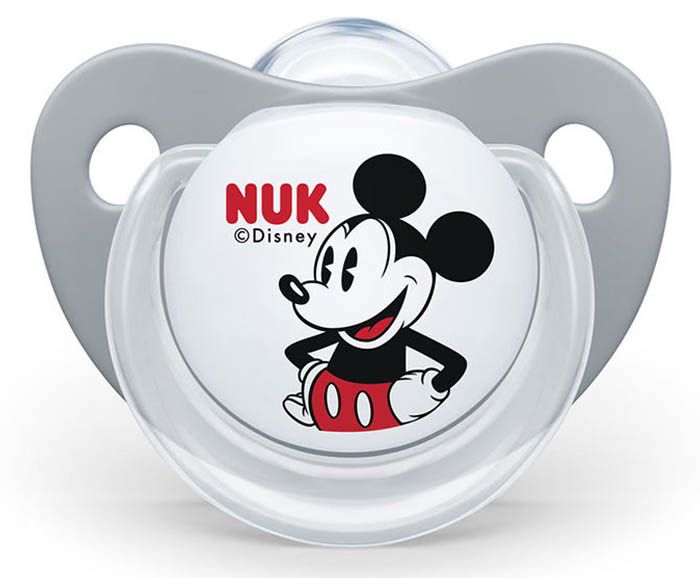 Силиконова Залъгалка NUK Mickey + кутийка 0-6 м 1 бр