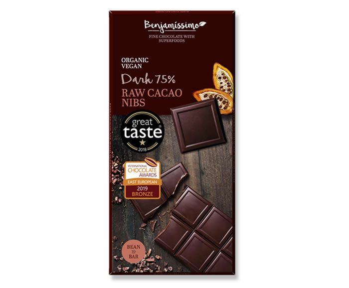 Био тъмен шоколад Benjamissimo какаови зърна 75% какао 70 г