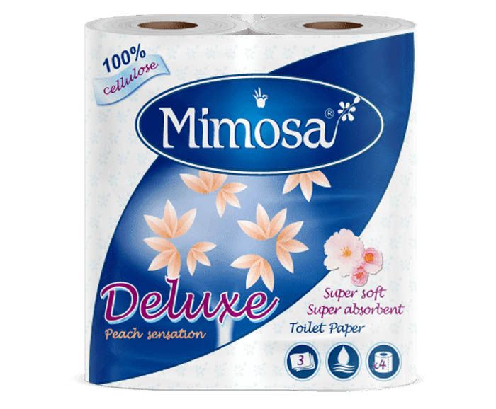 Тоалетна хартия Mimosa Deluxe Peach Sensation 3 пл. 4 бр