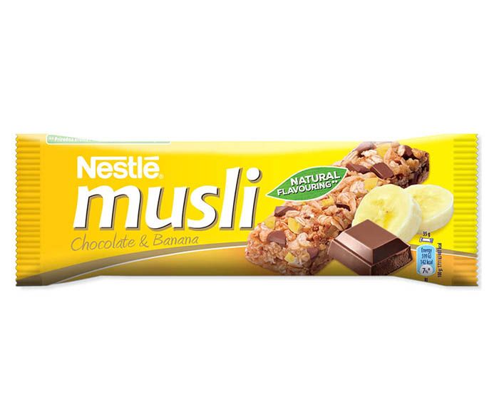 Зърнен десерт Nestle Musli шоколад и банан 35 г