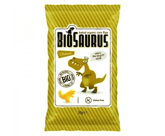 Био Снакс BioSaurus Царевичен със Сирене 50 г - Без Глутен