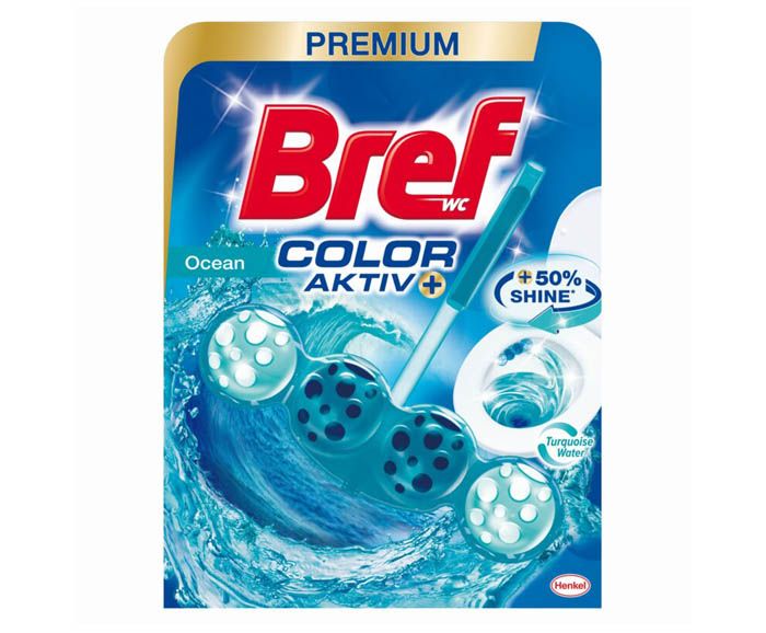 Ароматизатор за Тоалетна Чиния Bref Color Aktiv Turquoise Water Ocean 50 г