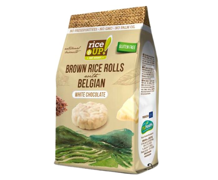 Мини Оризовки Rice Up Бял Белгийски Шоколад 50 г - Без Глутен
