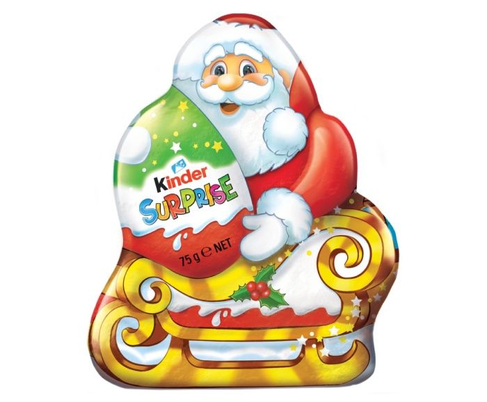 Шоколадова Фигура Дядо Коледа с Изненада Kinder Surprise 75 г - Зелено