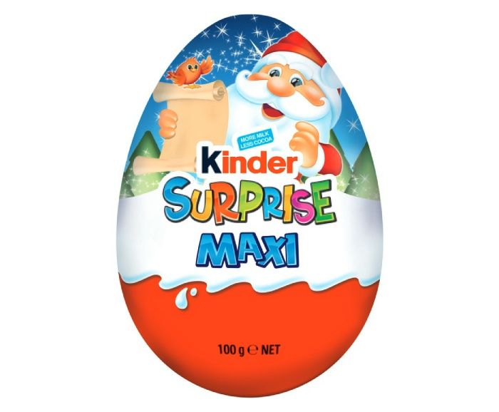 Шоколадово Яйце Kinder Surprise Maxi Дядо Коледа 100 г - Синьо