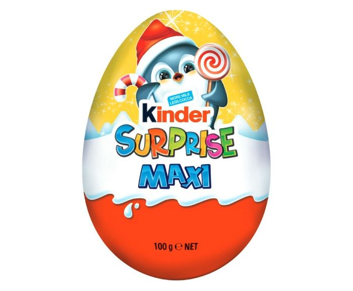Шоколадово Яйце Kinder Surprise Maxi Пингвин 100 г - Жълто