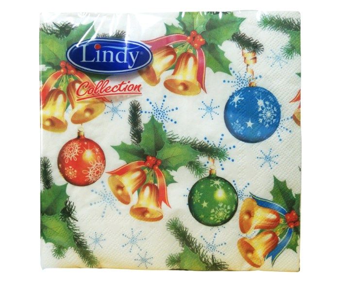 Коледни Салфетки Lindy 33х33 см 3 пл 20 бр - Празнично Настроение