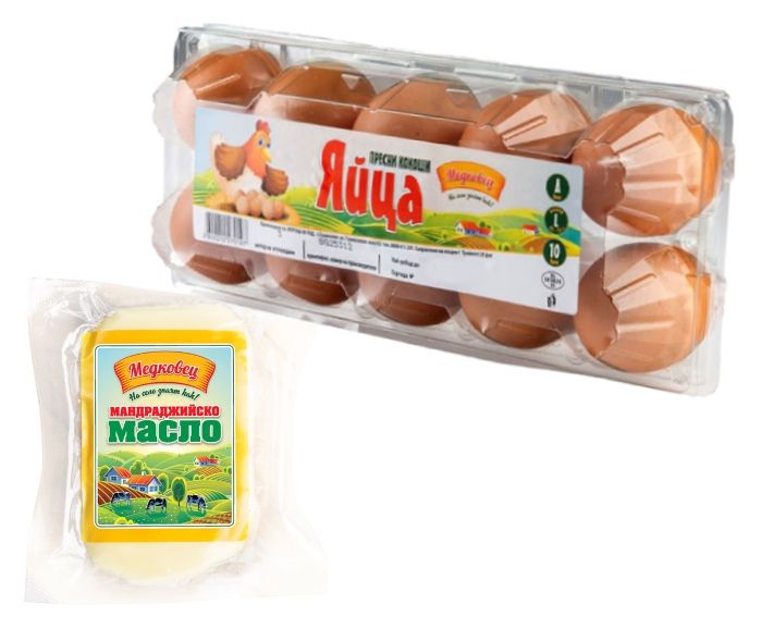 Пакет: Яйца Медковец Размер L 10 бр + Мандраджийско Масло Медковец 200 г