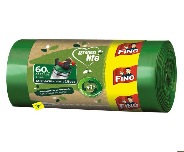 Торби за Смет Fino Green Life 60 л 18 бр зелени