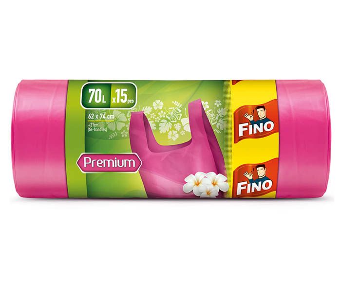 Торби за Смет с Дръжки Ароматизирани Fino 70 л 15 бр розови