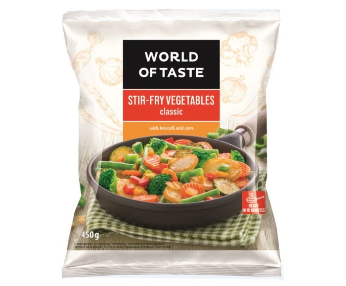 Замразени Зеленчуци за Тиган World of Taste Класически Микс 450 г