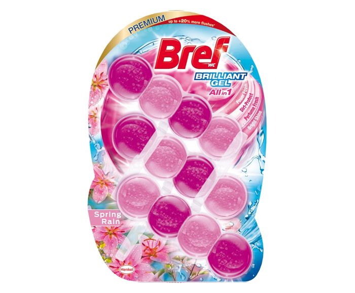 Ароматизатор за Тоалетна Чиния Bref Brilliant Spring Rain 3 бр x 42 г
