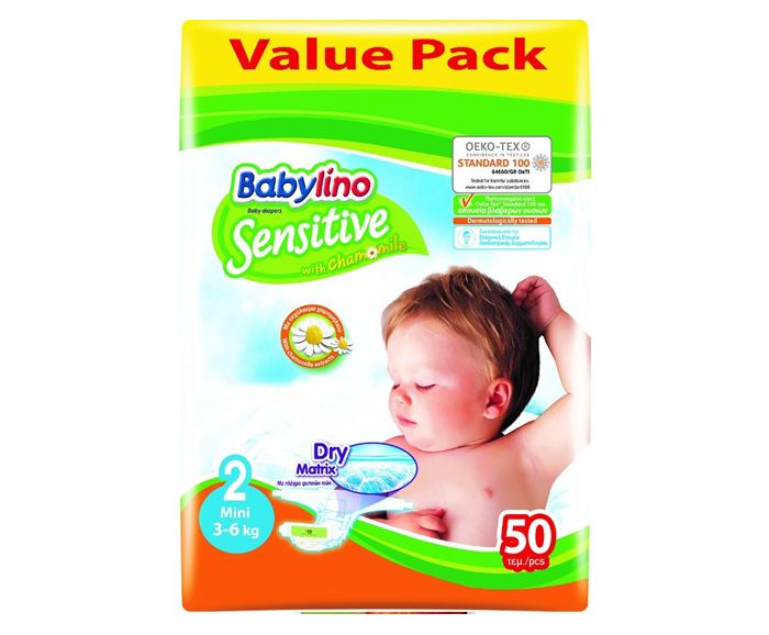 Бебешки Пелени Babylino № 2 2-6 кг 50 бр