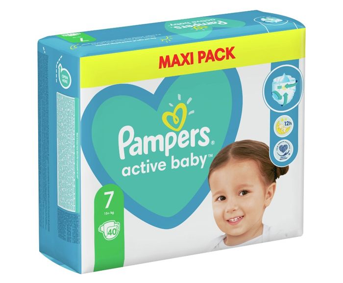 Бебешки Пелени Pampers Active Baby MAXI Pack S7 XL 15+ кг 40 бр