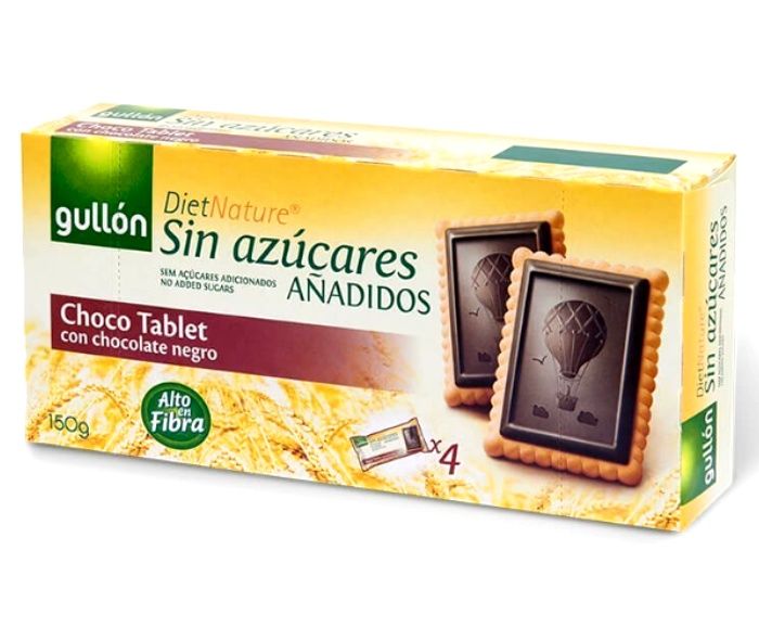 Бисквити Gullon DietNature Choco Tablet с Тъмен Шоколад Без Добавена Захар 150 г
