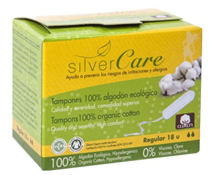 Дамски Тампони с Органичен Памук Silver Care Super Regular 18 бр