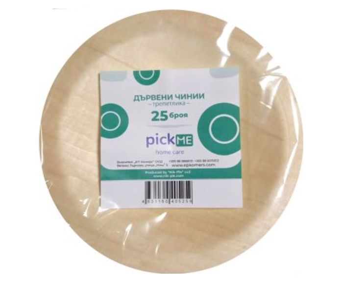 Дървени Чинии Pick Me 19 см 25 бр