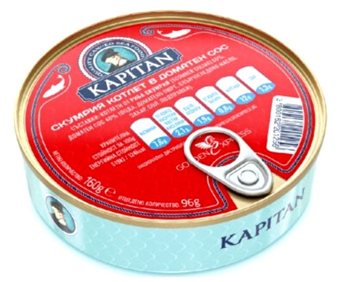 Скумрия Котлет в Доматен Сос Kapitan 160 г