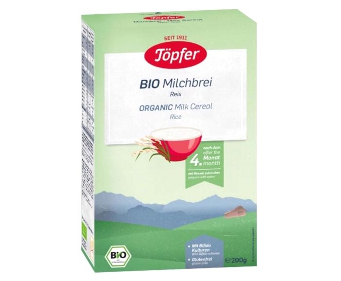 Био Млечна Каша с Ориз Без Глутен след 4-тия Месец Topfer 200 г