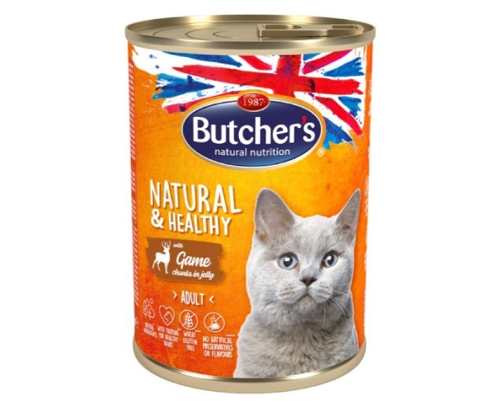 Храна за Котки Хапки в Желе с Дивеч Butcher's Natural & Healthy 400 г
