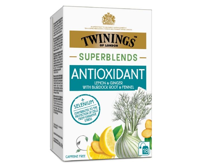 Чай с Репей, Фенел и Джинджифил Antioxidant Twinings Superblends 18 бр х 2 г
