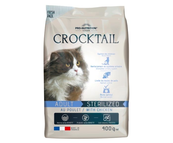 Котешка Храна с Пиле за Кастрирани Котки Adult Sterilized Crocktail Pro-Nutrition Flatazor 400 г
