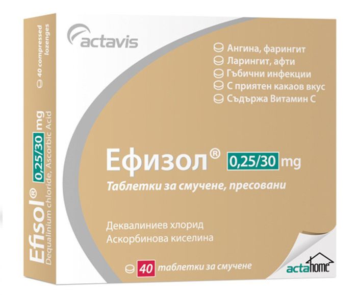 Ефизол Таблетки за Смучене 0.25 мг / 30 мг  40 бр