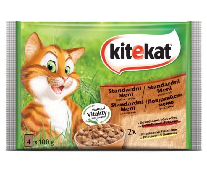 Котешка Храна Пауч Kitekat Ловджийско Меню 4 х 100 г