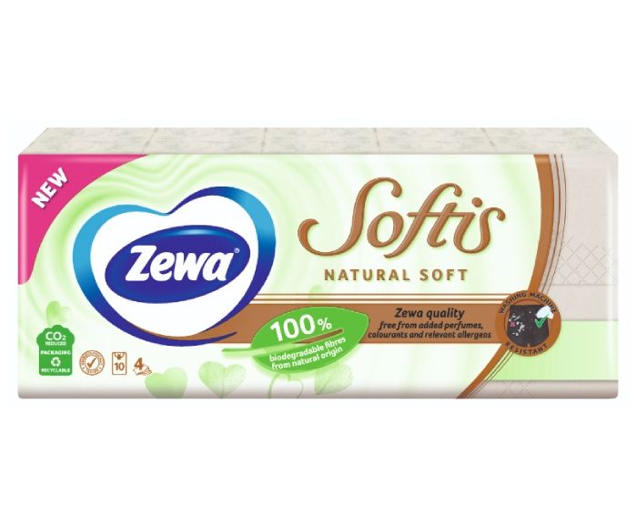 Носни Кърпички Zewa Softis Natural 4 пл. 10 бр