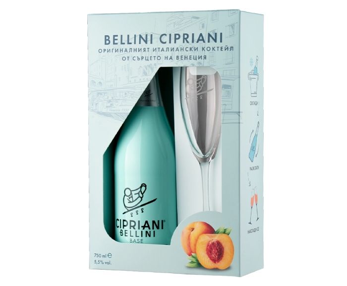 Пенливо Вино Bellini Cipriani 750 мл + Чаша
