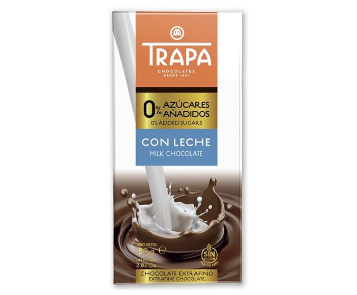 Млечен Шоколад без Захар Trapa 80 г