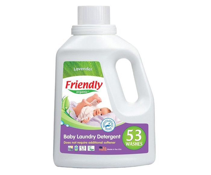 Концентриран Гел за Пране на Бебешки Дрешки Friendly Organic с Омекотител Лавандула 53 пр. 1.570 л