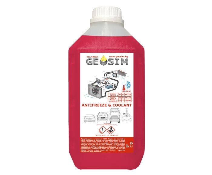 Антифриз Geosim Long Life Червен Концентрат 1 л