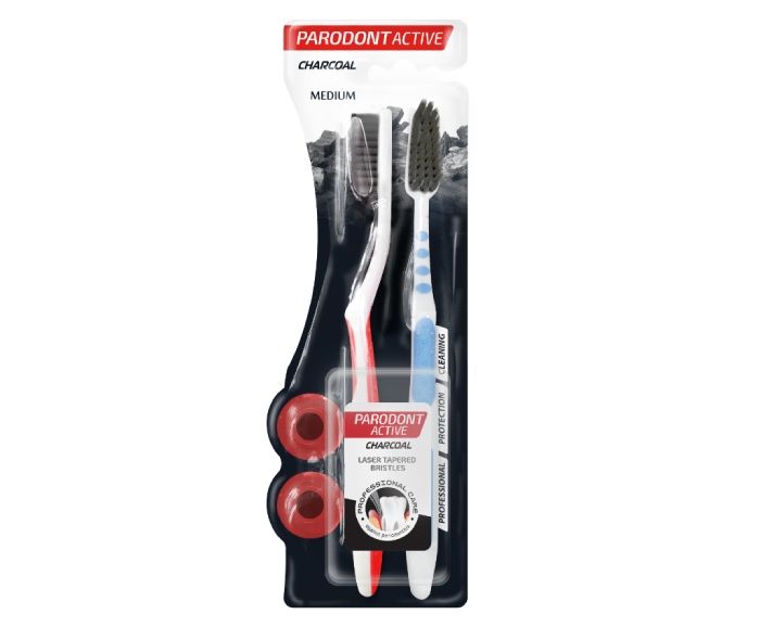 Четка за Зъби Parodont Active Charcoal Medium 2 бр