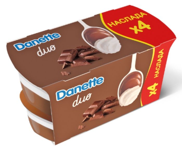 Пакет: Danette Duo Шоколад 4 бр x 115 г