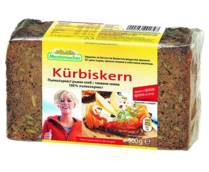 Пълнозърнест Хляб с Тиквени Семки Mestemacher 500 г