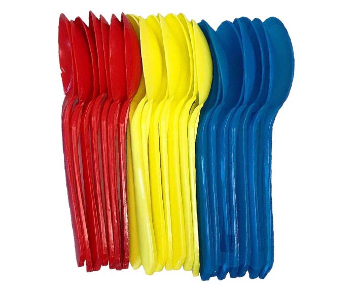 Пластмасови парти лъжици различни цветове - 24 бр