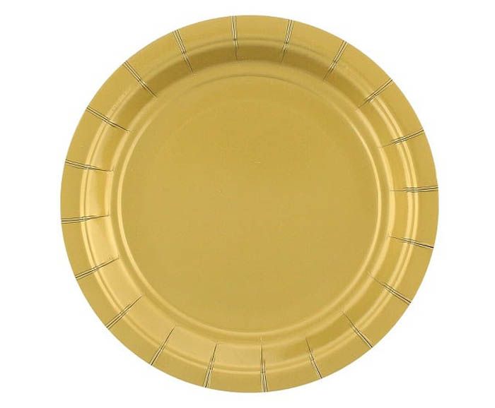 Златни картонени чинии 18 см 10 бр