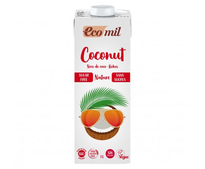 Био Кокосова Напитка EcoMil Натурална 1 л - Без Глутен, Без Захар