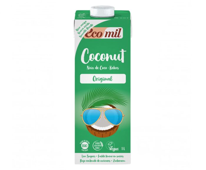 Био Кокосова Напитка EcoMil със Сироп от Агаве, Натурална 1 л - Без Глутен