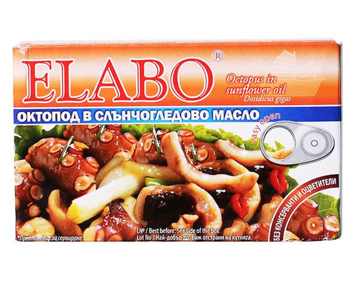 Консерва октопод в растително масло Elabo 111 г