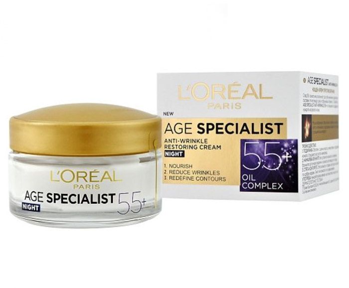 Възстановяващ нощен крем L'Oreal Age Specialist 55+ 50 мл