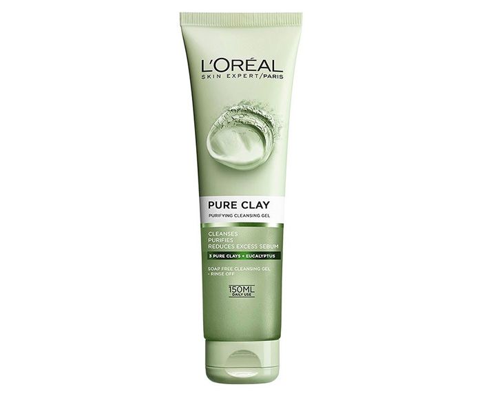 Почистващ гел за лице L'Oreal Pure Clay Purifying Cleansing Gel 150 мл - евкалипт