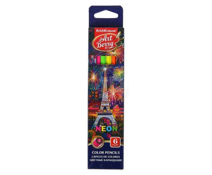 Цветни моливи ErichKrause Art Berry Neon 6 цвята