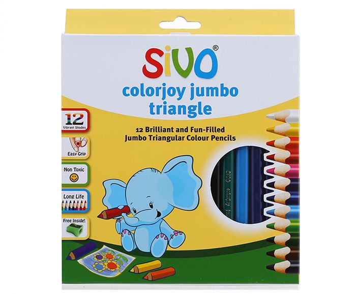 Цветни моливи Sivo Jumbo 12 цвята